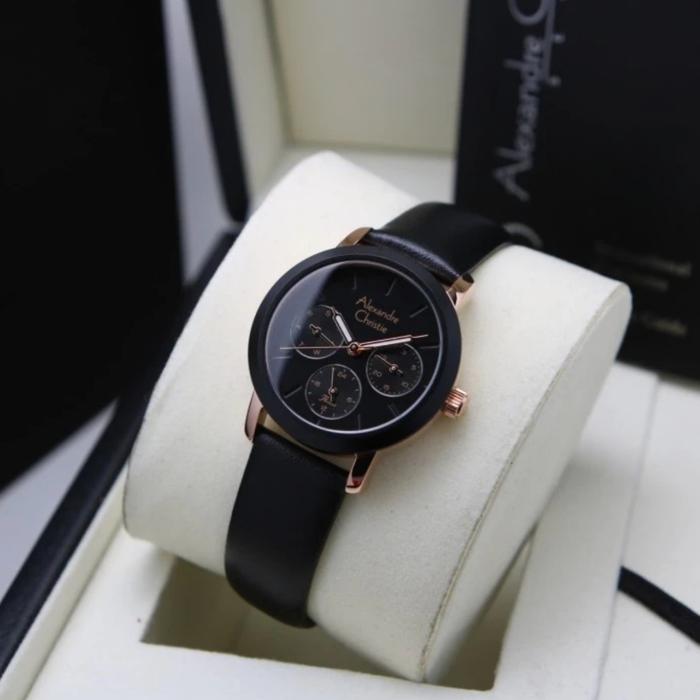 ALEXANDRE CHRISTIE AC 2A25 ROSEGOLD BLACK AC2A25 WANITA ORIGINAL