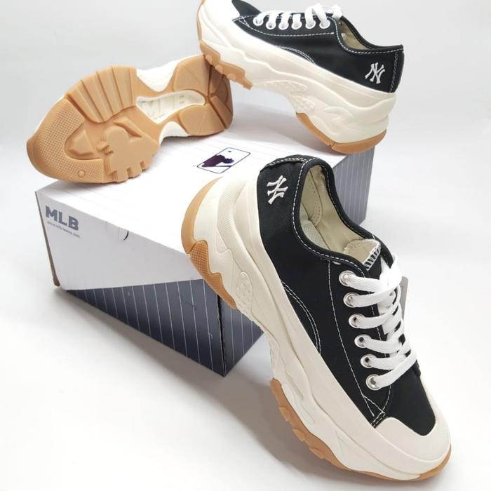 sepatu mlb chunky high low new york yankees shoes black