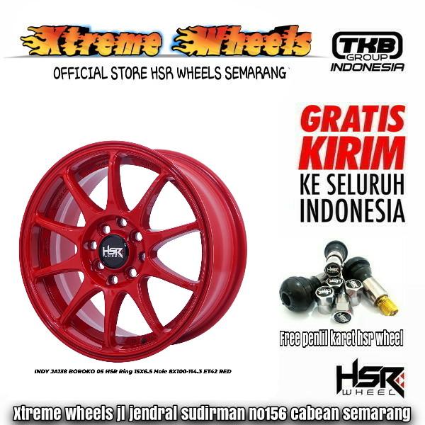 velg racing hsr wheel ring 15 warna merah velg brio yaris mobilio agya
