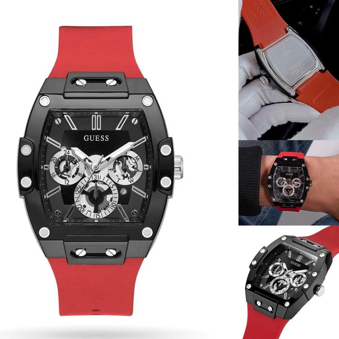 Arloji26 Jam Tangan Pria Guess Gw0203G4 Black Red Original