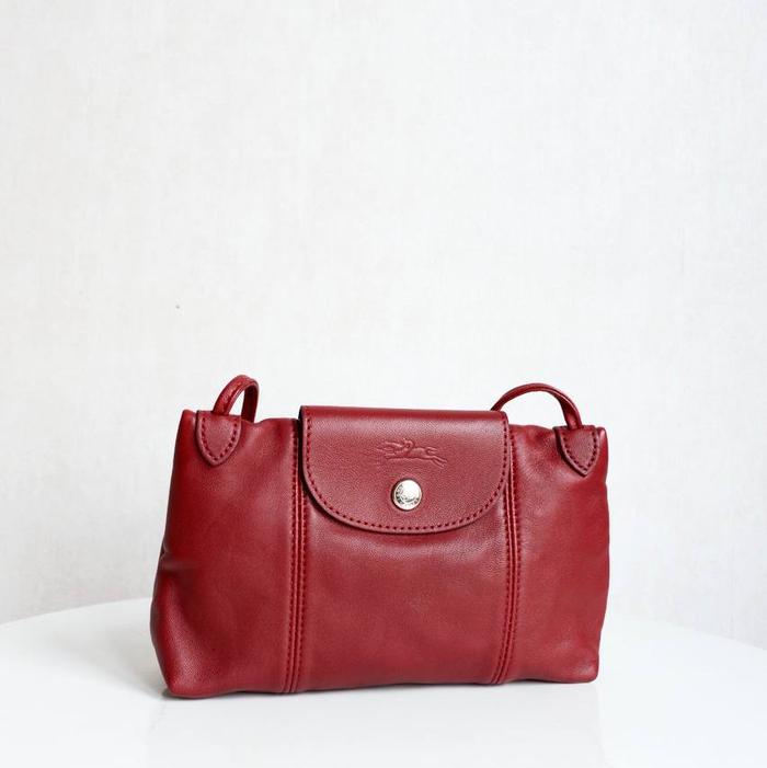 LONGCHAMP CUIR MINI SLINGBAG WINE BRANDY