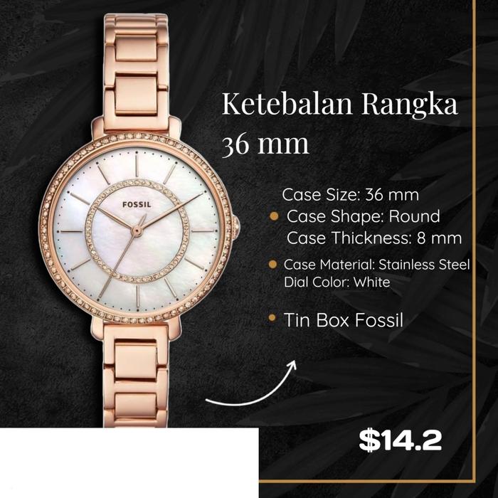 White Stainless Steel Rose Gold Jam Tangan Wanita ES4452
