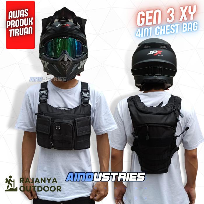 Tas Dada Pria Tactical Army GEN 3XY Depan Belakang Bisa Selempang