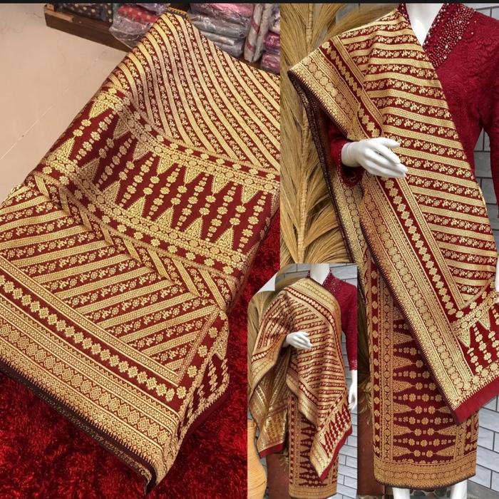 songket palembang pulir benang emas