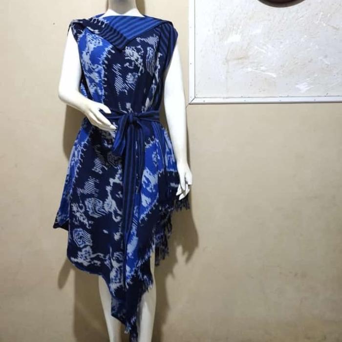dress tenun biru Ntt