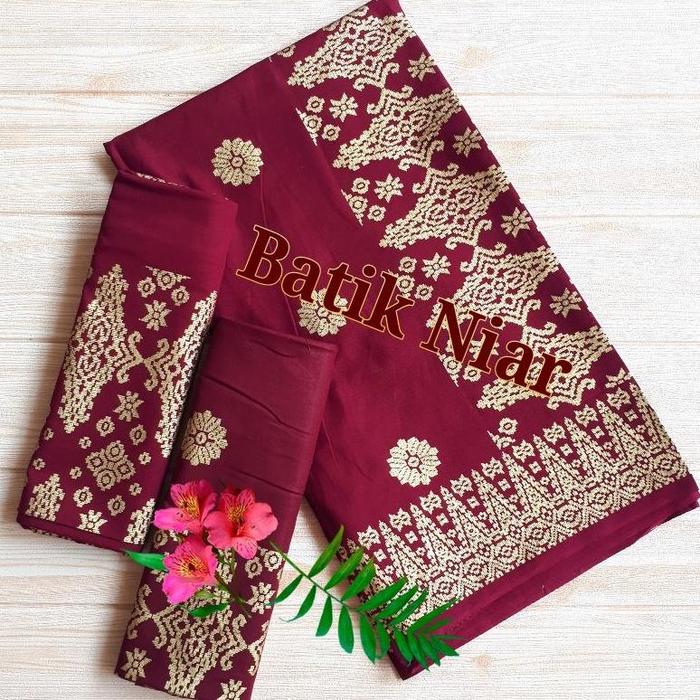 kain batik prada emas batik niar songket palembang