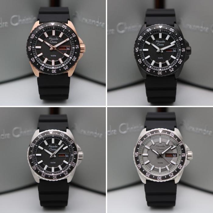 [ ORIGINAL ] Jam Tangan Pria Alexandre Christie 6541 AC 6541 ME Rubber