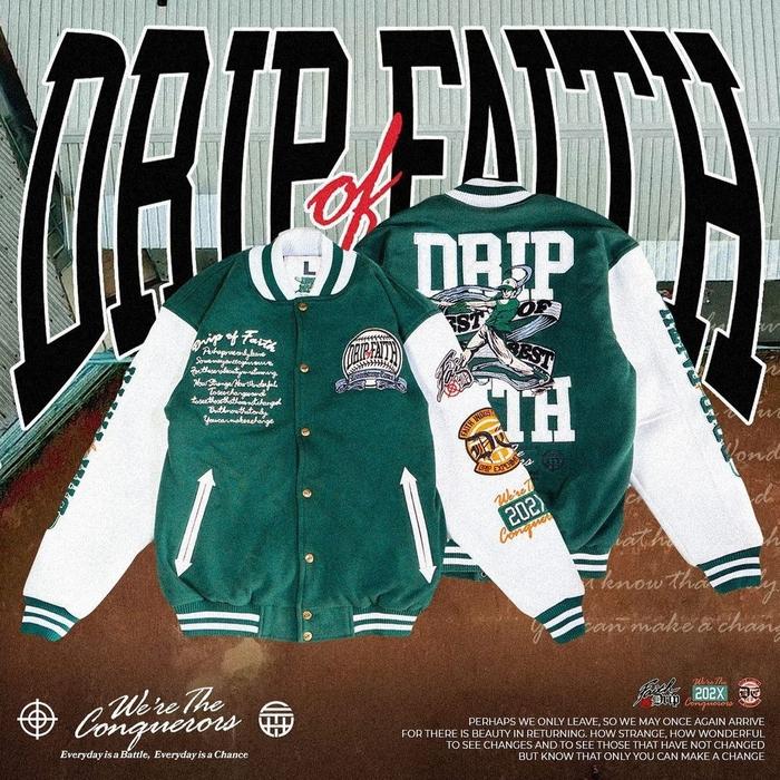 DRIP OF FAITH SPECIAL VARSITY JACKET DRIPPIN FTH INDUSTRIES ORIGINAL