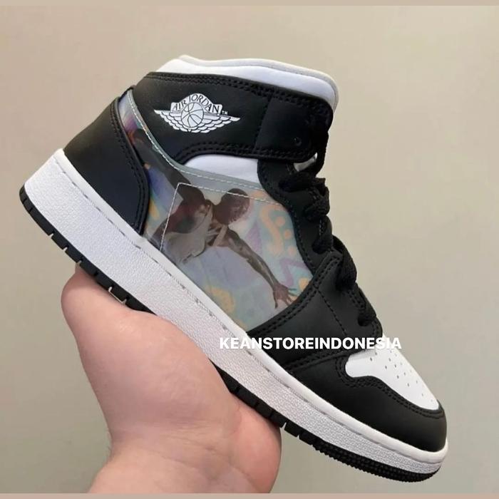 Nike Air Jordan 1 Mid GS Hologram 100% Authentic Guaranteed
