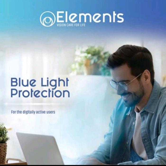Lensa ESSILOR ELEMENTS BLUECROMIC INDOOR OUTDOOR UV 420+ PHOTOCROMIC
