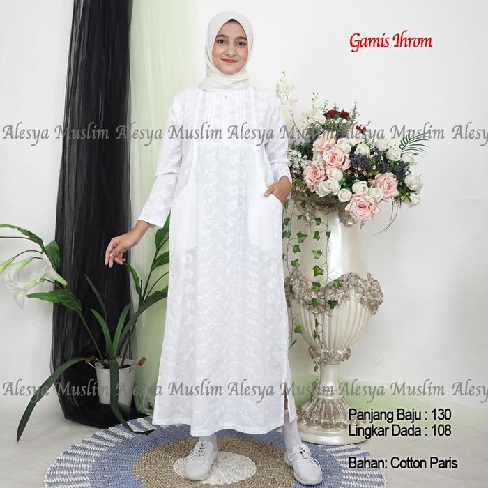 Gamis Kantong Samping Arawinda Jumbo 5L Khusus Putih