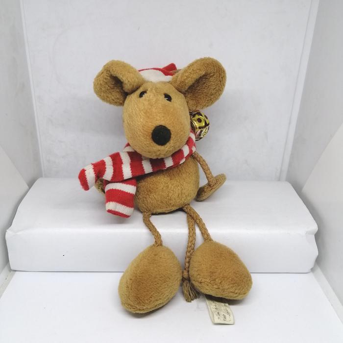 W. Steinbeck Mouse with Santa Hat and Muffler Plush Toy Bag Charm