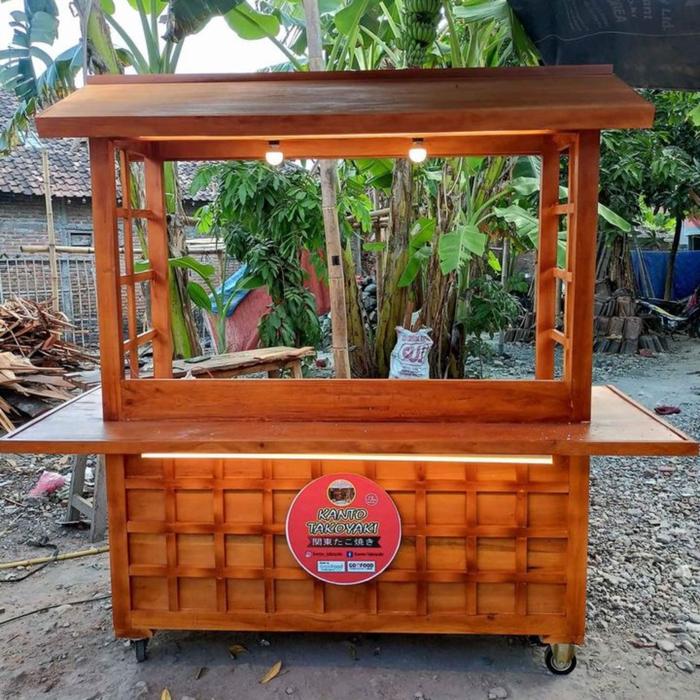 Gerobak booth minuman angkringan jepang custom unik