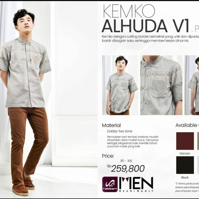 Rabbani Kemko Alhuda V1 Koko Baju Muslim Pria Lengan Pendek XS-XXL