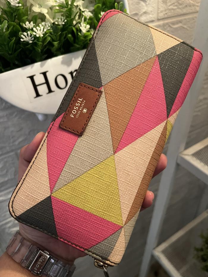 Dompet fossil multi pink original