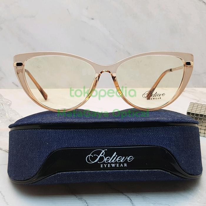 Kacamata Wanita Believe TR8887 C15 NEW Cat Eye Besar Cantik