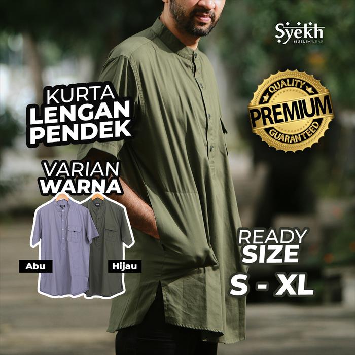 Baju Kemeja Koko Pria Lengan Pendek Premium Syekh Muslim Wear