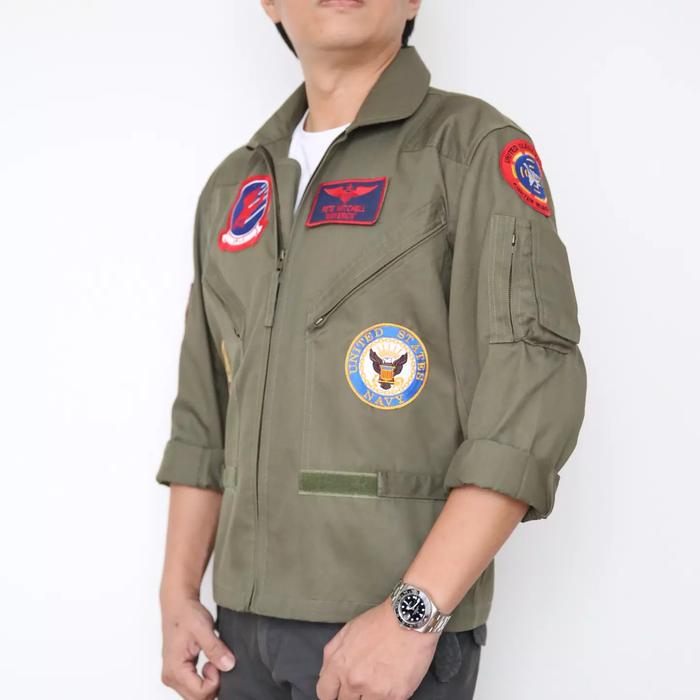 Ashland Cropped Flight TopGun Jacket