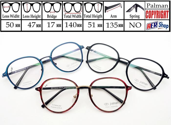 original kacamata minus PALMAN frame kacamata minus bulat ringan