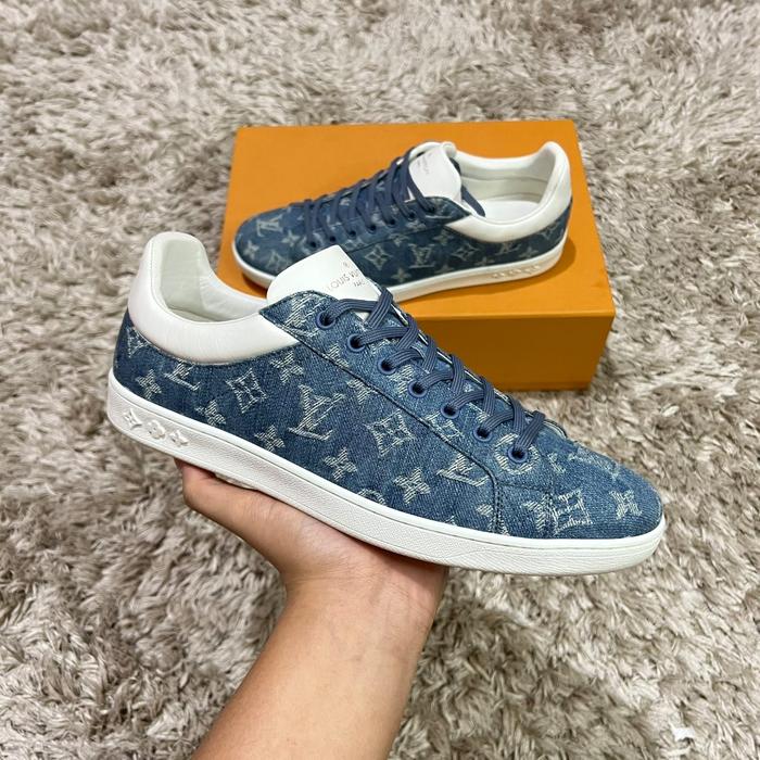 LOUIS VUITTON MONOGRAM DENIM FRONTROW SNEAKERS LV 9 ORIGINAL AUTHENTIC