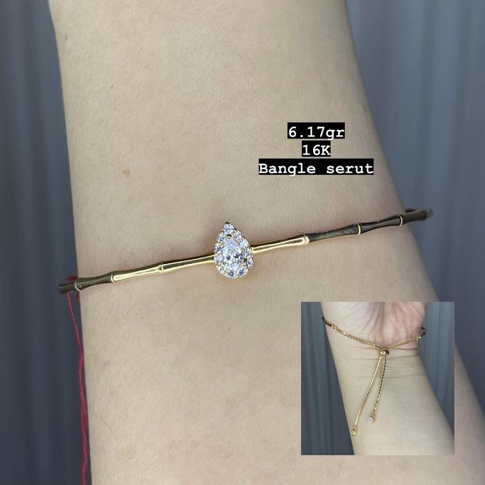 ARGOLD - gelang serut - bangle serut model oval tetes mata emas 16k 70