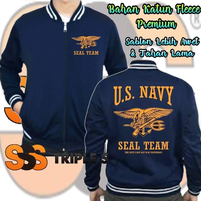 JAKET BASEBALL US NAVY SEAL TEAM VARSITY EASY DAY YESTERDAY JACKET