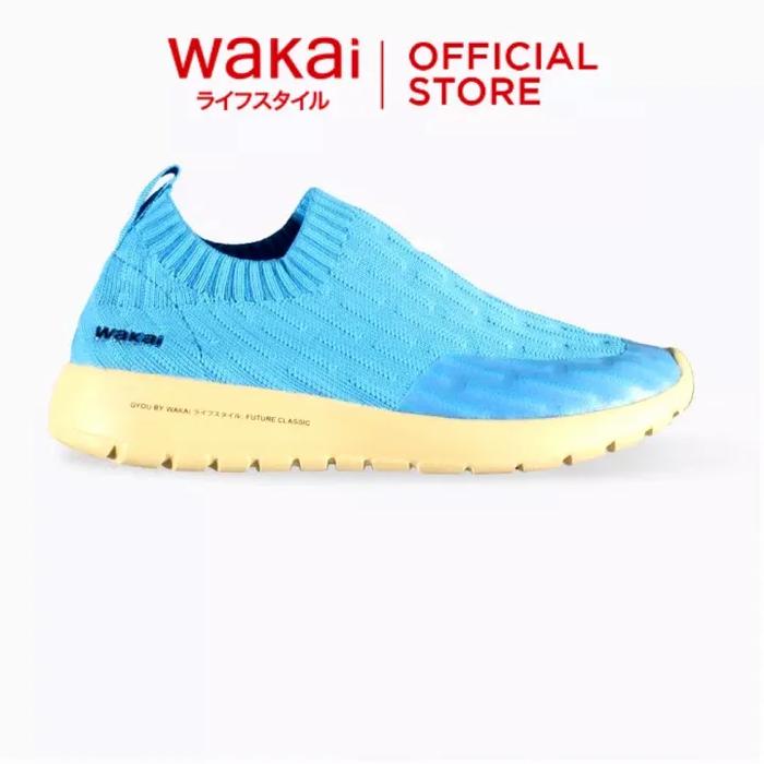 Sepatu slip on wanita Wakai GYOU french blue/ beige original size 36