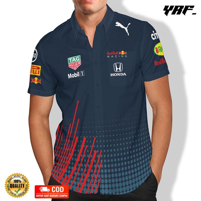 Baju Kemeja F1 Red Bull Racing Team Redbull Formula One Shirt 2022
