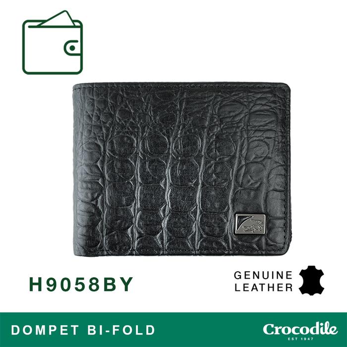 Dompet Bi-fold kulit pria Crocodile H9058BY original