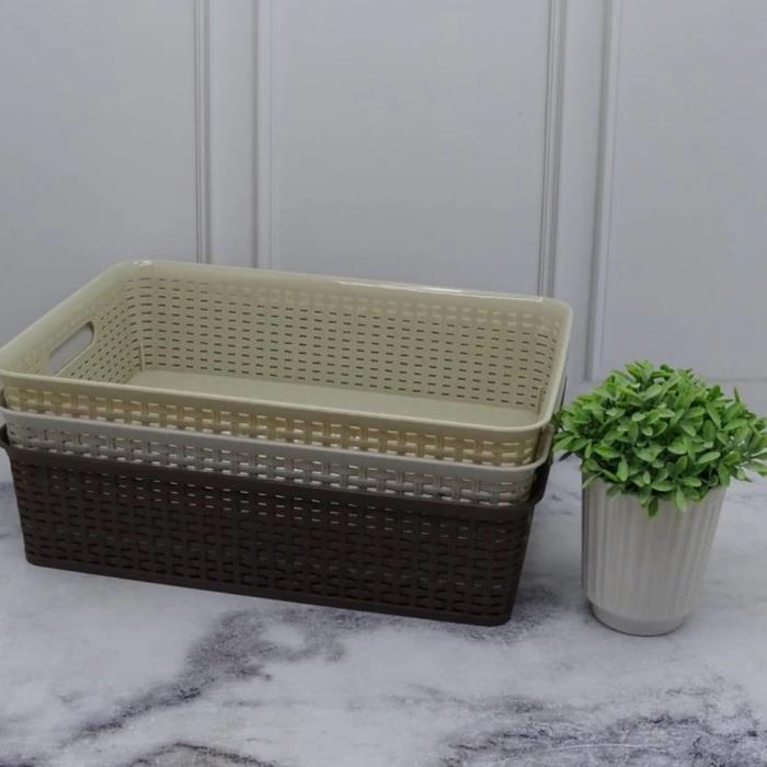 ASVITA BK~286 MANHATTAN Basket 38X27,5X10 Cm Keranjang Anyaman Plastik