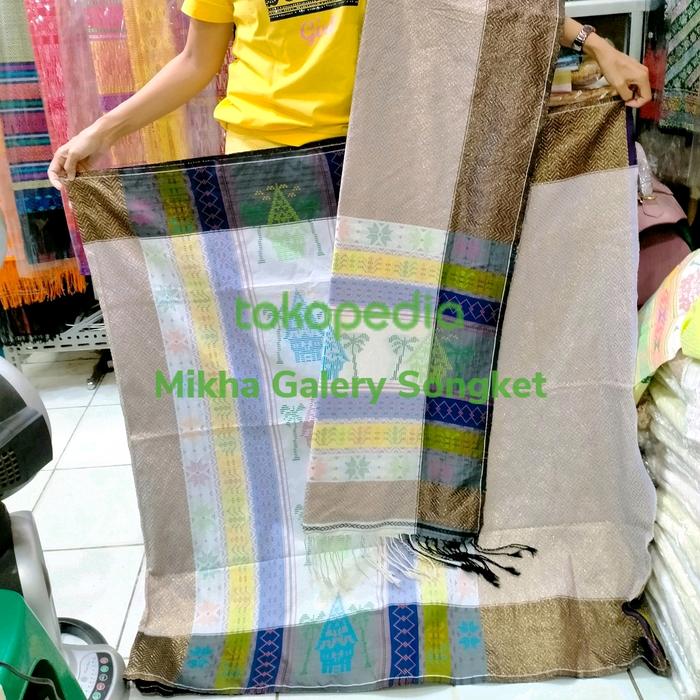Songket Tarutung Sadum Sutra Tekstur Prada