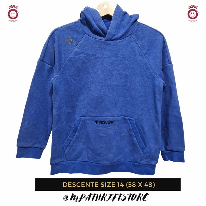 Hoodie Kids Descente Size 14 Blue Second Branded