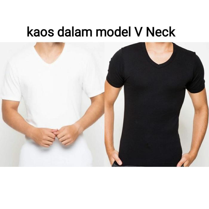 Kaos Dalam Pria cole V dan O neck hitam putih