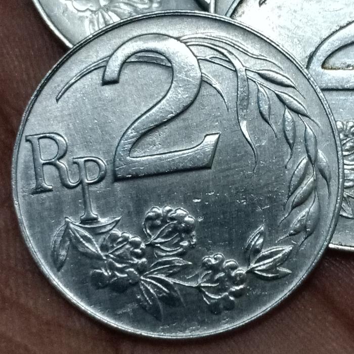 per 1 keping koin 2 rupiah 1970 alumunium