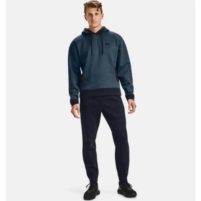 Jaket Hoodie Pria Under Armour UA RECOVER Fleece Blue Black Size Xl