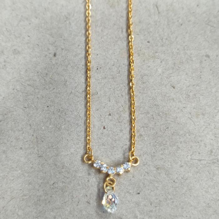 kalung nori anak bandul kristal putih 2 gram emas muda