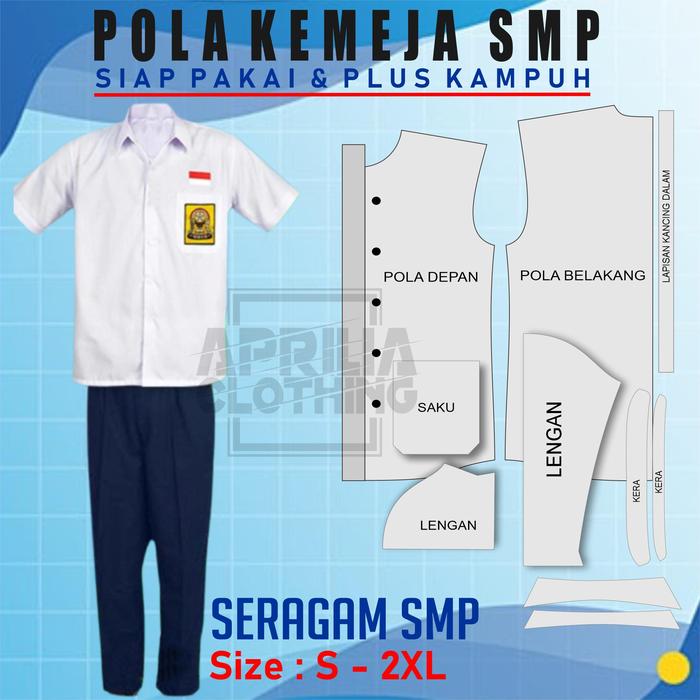 POLA SERAGAM SEKOLAH | POLA KEMEJA SMP | POLA BAJU SEKOLA |POLA SMP