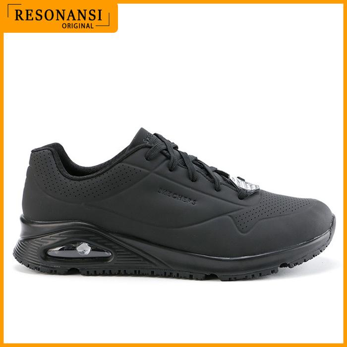 SEPATU PRIA TERBARU SKECHERS ORIGINAL SNEAKERS UNO SR FULL BLACK EMPUK