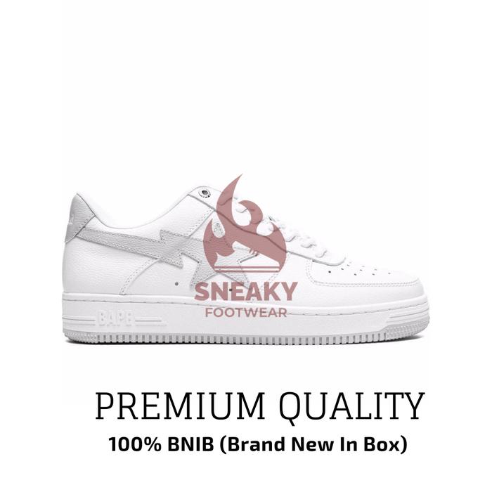 Sepatu A Bathing Ape Bape Sta White Grey