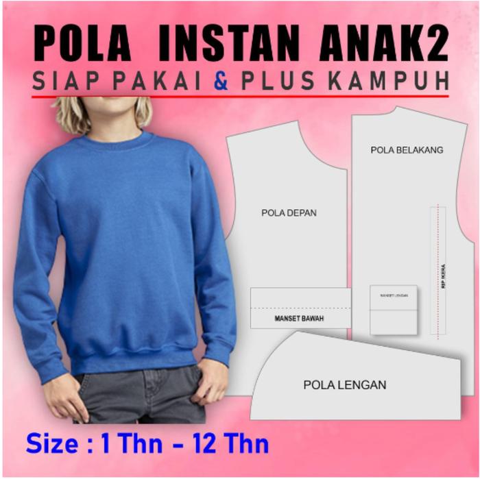 POLA INSTAN SWEATER ANAK-ANAK MENGGUNAKAN KERTAS DUPLEX