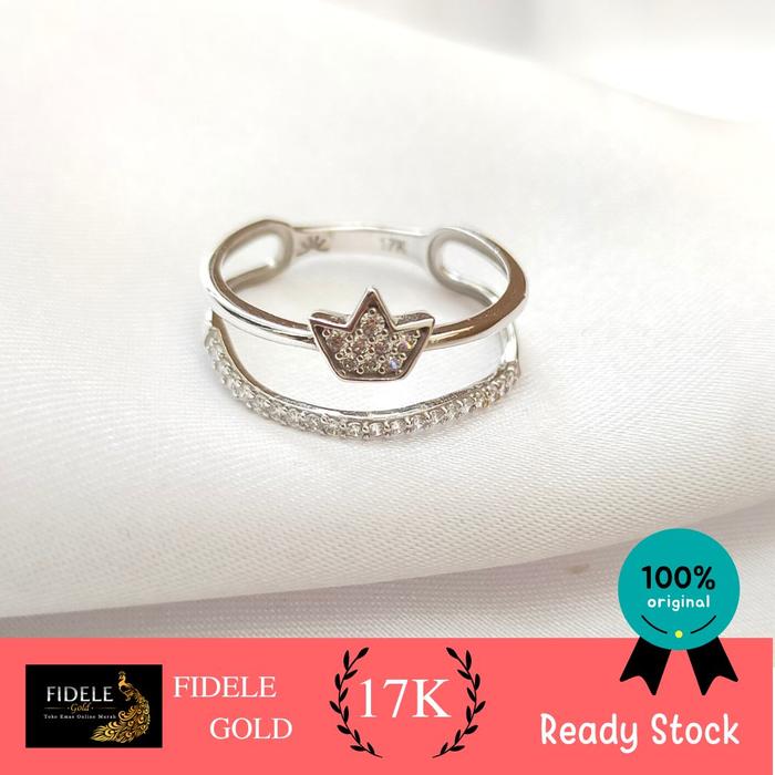 Cincin Emas asli 750 diamond look UBS