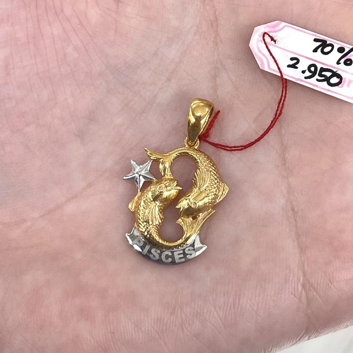 ARGOLD - liontin zodiak pisces - liontin horoskop emas 16k 700