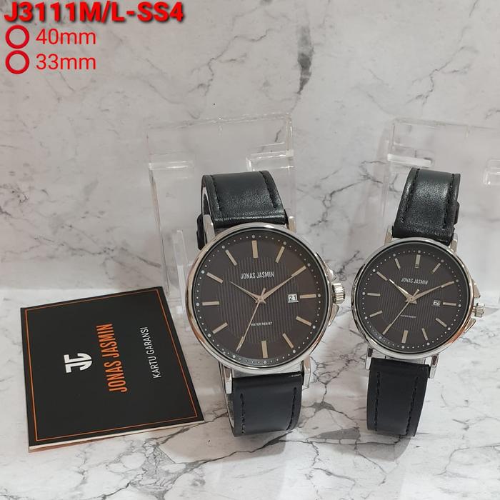 Jam Tangan Couple Original JONAS JASMIN JJ3111M/L 3111 Silver Black