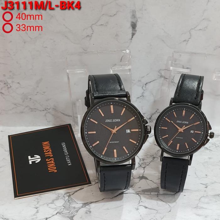 Jam Tangan Couple Original JONAS JASMIN JJ3111M/L 3111 Black