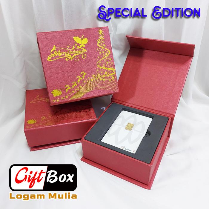 Gift Box Emas Merry Christmas Antam - Hadiah Natal Logam Mulia