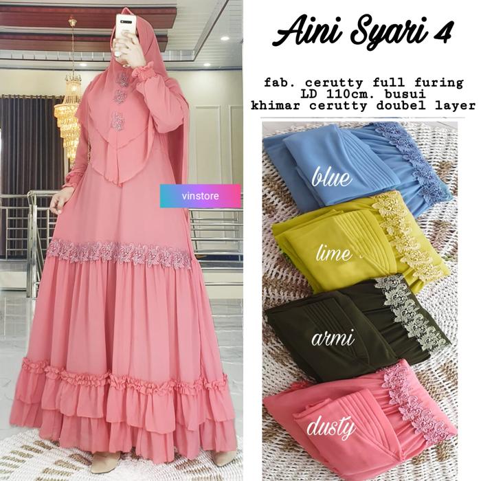new aini syari busana muslim wanita ceruty cantik elegant by Vinstore