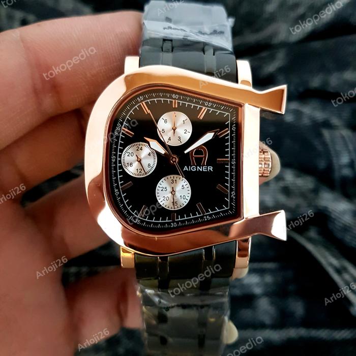 ARLOJI26 AIGNER JAM TANGAN WANITA VARESE BLACK ROSE GOLD 32MM
