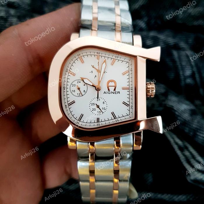 ARLOJI26 JAM TANGAN WANITA AIGNER VARESE COMBI RG DIAL WHITE 32MM