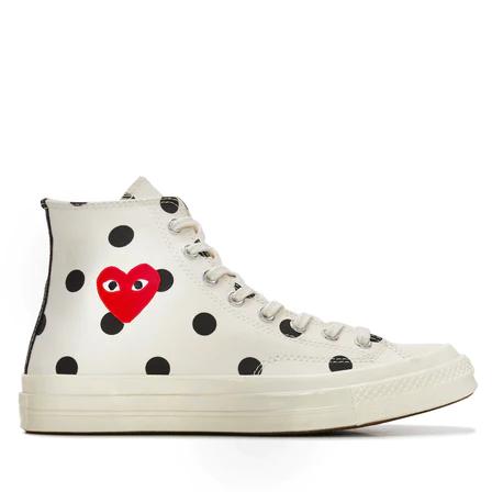 Converse 70s x CDG Play High White Polkadot