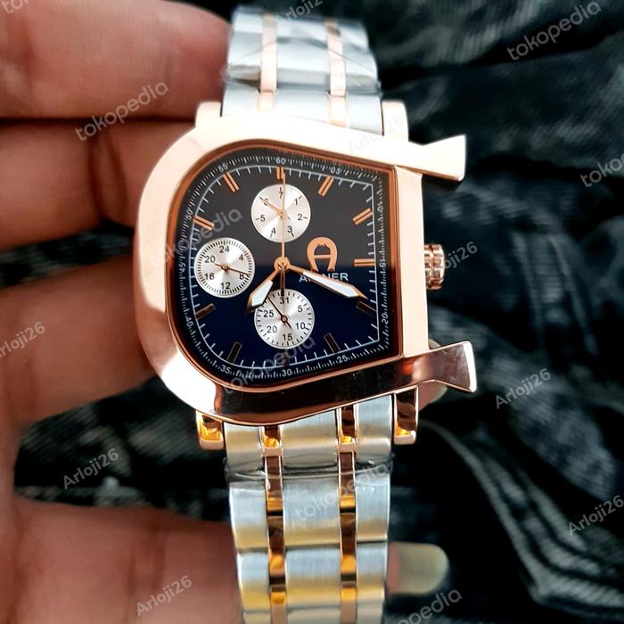 ARLOJI26 JAM TANGAN WANITA AIGNER VARESE COMBI RG DIAL BLUE 32MM